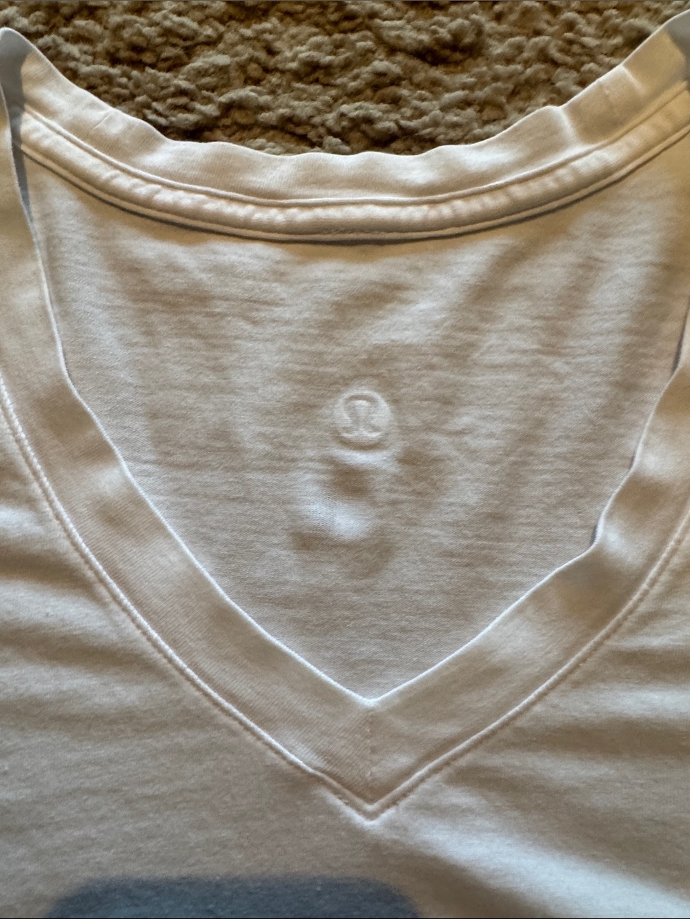 Lululemon White V-Neck Tee